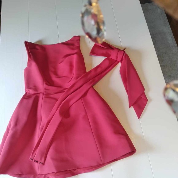 Brandon Maxwell Red Silk-Faille dress - Picture 1 of 9